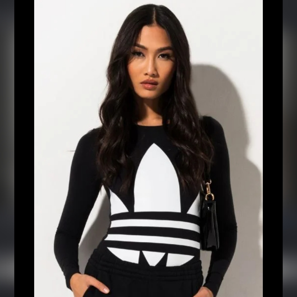Adidas logo long-sleeved bodysuit